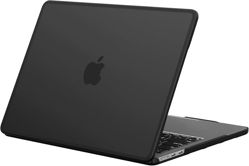 BlueSwan Anti-Cracking Hard Shell Case Compatible with MacBook Air 13 inch M4 M3 M2 2026 2025-2022 A3240 A3113 A2681, Drop Protection Soft TPU Bumper PC Base for Air 13.6 inch, Frosted Black - Image 1